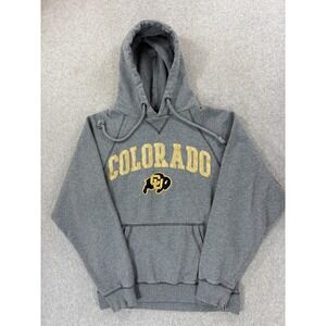 Colorado Buffalos Stitched Logo Campus‎ Hoodie Sweatshirt (Women's Small) Gray